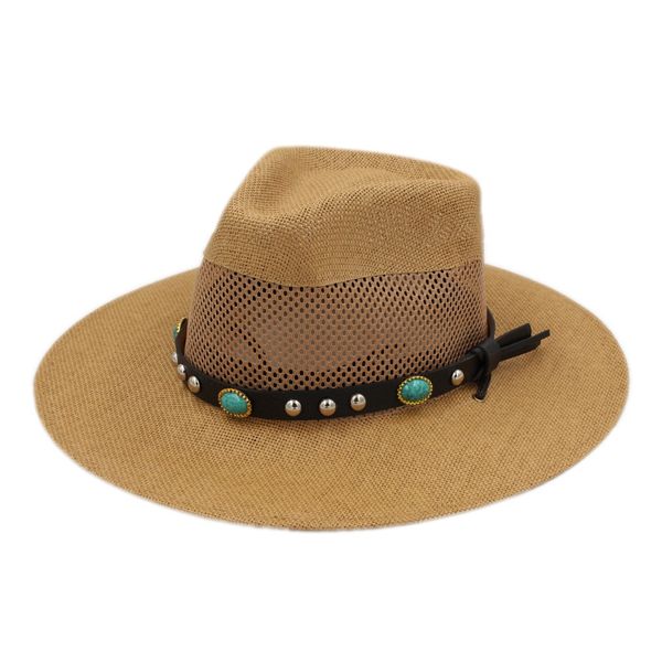 summer women men wide brim straw panama jazz cap mesh hat outdoor fedora beach sun hat, Blue;gray
summer women men wide brim straw panama jazz cap mesh hat outdoor fedora beach sun hat, Blue;gray