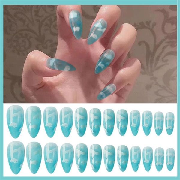 false nails 24 pcs/set fashion women blue sky white cloud pattern design clear fake beauty manicure tool nail tips with glue, Red;gold
false nails 24 pcs/set fashion women blue sky white cloud pattern design clear fake beauty manicure tool nail tips with glue, Red;gold