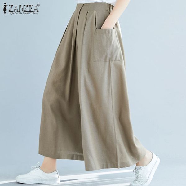 zanzea women's pants 2020 fashion elastic waist bottoms ladies wide leg long trousers casual pockets pantalon femme streetwear, Black;white
zanzea women's pants 2020 fashion elastic waist bottoms ladies wide leg long trousers casual pockets pantalon femme streetwear, Black;white
