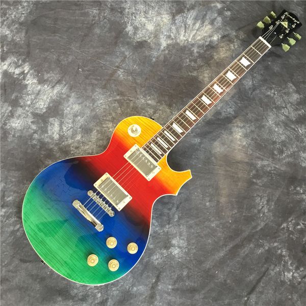 2020 high-quality lp electric guitar, sturdy mahogany body, with multicolor flame maple chrome hardware, ing
2020 high-quality lp electric guitar, sturdy mahogany body, with multicolor flame maple chrome hardware, ing