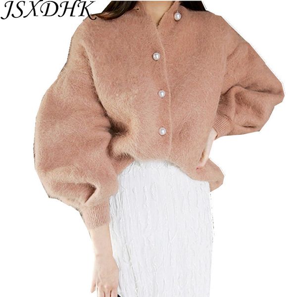 jsxdhk fashion autumn winter mink cashmere thick coat women pink single breasted pearls button lantern sleeve knitted cardigan, Black;white
jsxdhk fashion autumn winter mink cashmere thick coat women pink single breasted pearls button lantern sleeve knitted cardigan, Black;white