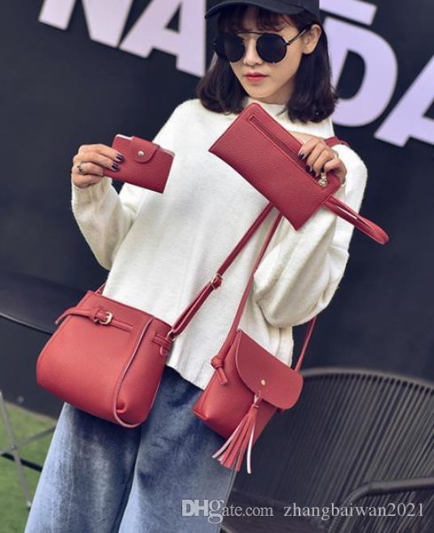 2019 sub-package four-piece new korean version of the bucket tassel women's shoulder bag messenger mobile phone coin purse red
2019 sub-package four-piece new korean version of the bucket tassel women's shoulder bag messenger mobile phone coin purse red