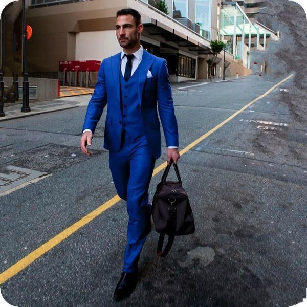 royal blue groom wedding tuxedos mens groomsmen suits one button slim fit prom party dinner blazer jacket (jacket+vest+pants), Black;gray
royal blue groom wedding tuxedos mens groomsmen suits one button slim fit prom party dinner blazer jacket (jacket+vest+pants), Black;gray