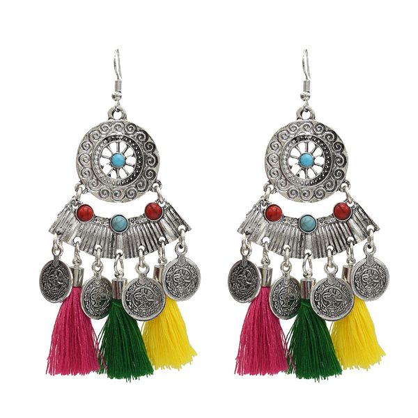 idealway ethnic silver metal cotton thread coin tassel drop earrings for women boho party jewelry gift
idealway ethnic silver metal cotton thread coin tassel drop earrings for women boho party jewelry gift