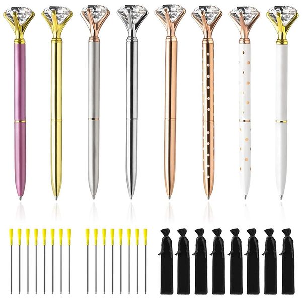 big diamond pens-16 ink pen refills (blue, black) 8 novelty jewel pens with 8 velvet gift bags for women girls-cute diamond ba, Blue;orange
big diamond pens-16 ink pen refills (blue, black) 8 novelty jewel pens with 8 velvet gift bags for women girls-cute diamond ba, Blue;orange