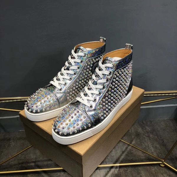 shiny glitter sneaker shoes with spikes brand studs red bottom shoes for women,men comfort designer casual party wedding, Black
shiny glitter sneaker shoes with spikes brand studs red bottom shoes for women,men comfort designer casual party wedding, Black