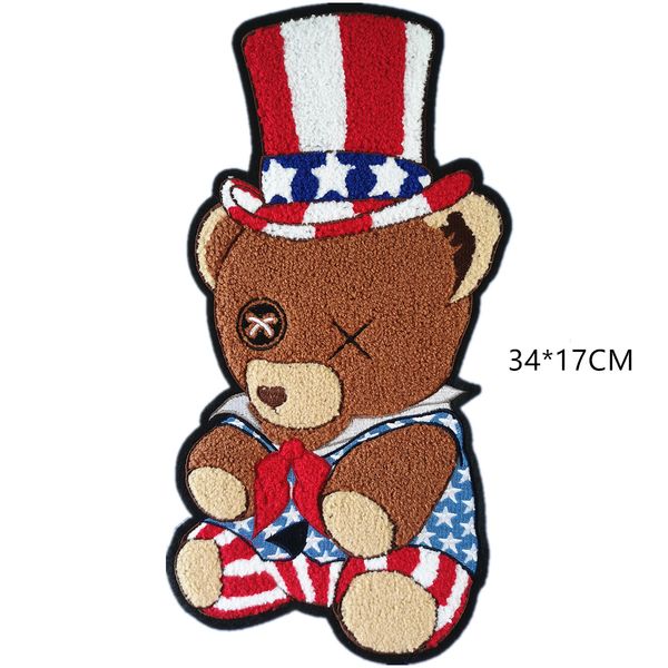 gugutree embroidery chenille usa bear patches,cartoon character towel patches badges applique patches for clothing al19111406, Black 
gugutree embroidery chenille usa bear patches,cartoon character towel patches badges applique patches for clothing al19111406, Black