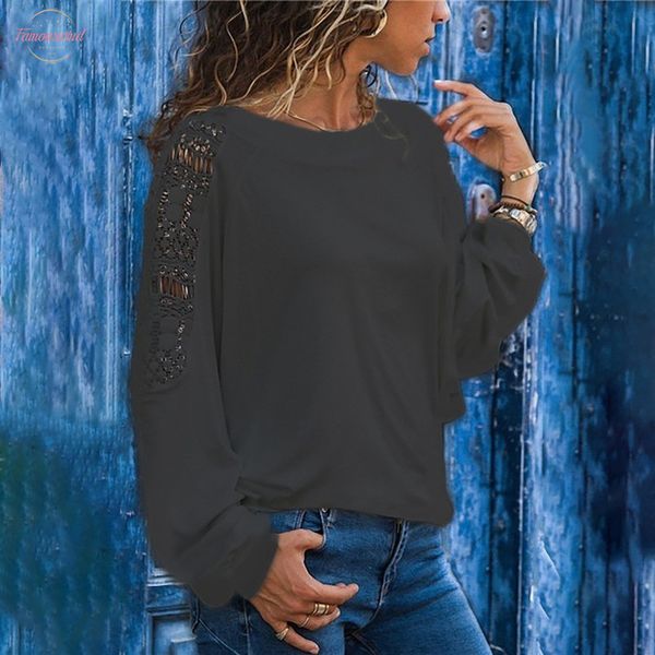women long sleeve lace blouses ladies solid lace trimmings hollow out loose blouse blusas mujer de moda 2020, White
women long sleeve lace blouses ladies solid lace trimmings hollow out loose blouse blusas mujer de moda 2020, White