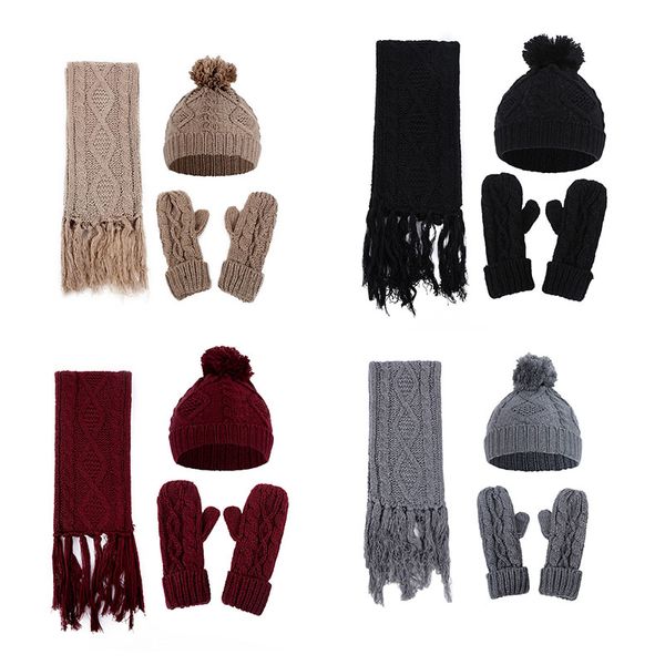 newly 1 set women lady hat scarf gloves knitting warm solid color breathable for winter vk-ing, Blue;gray
newly 1 set women lady hat scarf gloves knitting warm solid color breathable for winter vk-ing, Blue;gray