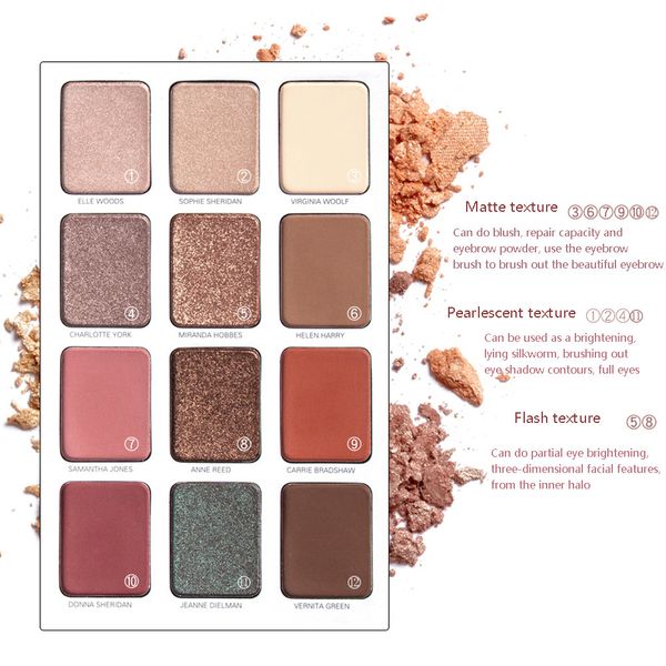 12 color professional natural earth color eye shadow makeup palette matte pearl eye shadow not blooming a variety of makeup#l30
12 color professional natural earth color eye shadow makeup palette matte pearl eye shadow not blooming a variety of makeup#l30