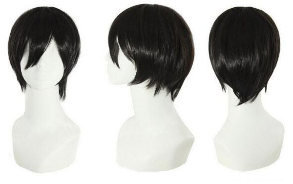 +vogue men's handsome black short straight cosplay party hair full wig cool black, Black;brown
+vogue men's handsome black short straight cosplay party hair full wig cool black, Black;brown
