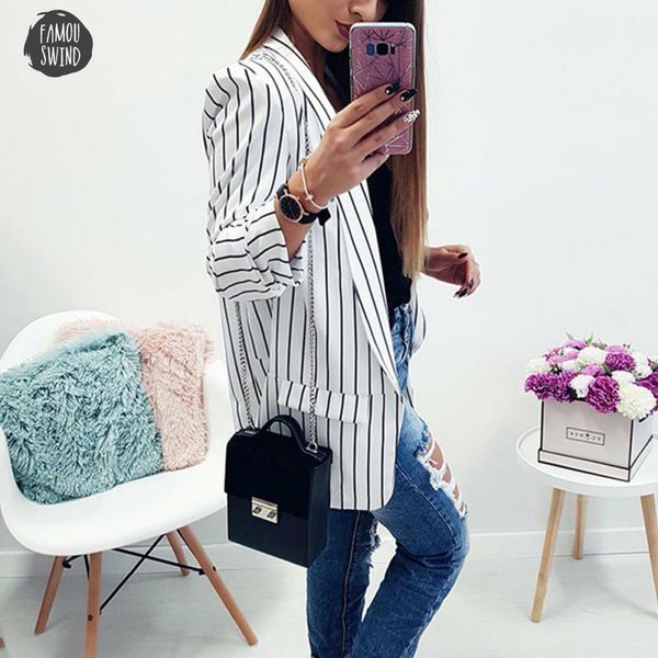 blazers casual spring open fit women formal jackets office work slim front notched ladies blazer coat, White;black
blazers casual spring open fit women formal jackets office work slim front notched ladies blazer coat, White;black