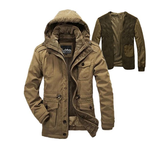 new two pieces winter jacket men plus size super warm thickening wool liner parka men brand clothing afs jeep parka coat man
new two pieces winter jacket men plus size super warm thickening wool liner parka men brand clothing afs jeep parka coat man