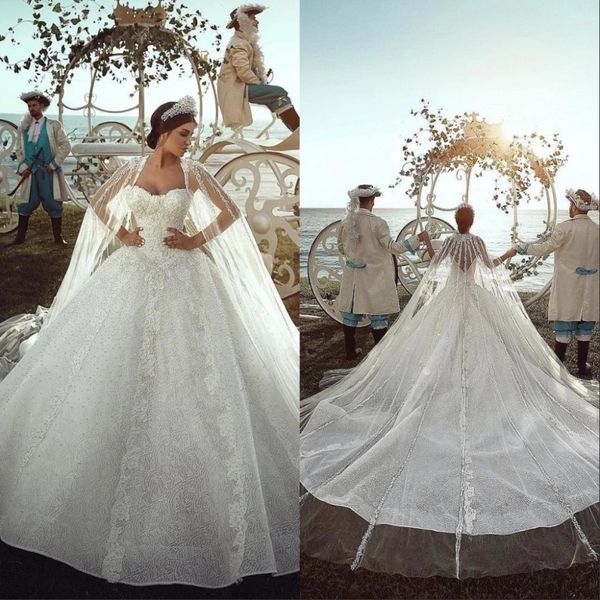 luxurious lace pearls ball gown wedding dress dubai beach bride dresses vestido de noiva with shiny beads veil long tail, White
luxurious lace pearls ball gown wedding dress dubai beach bride dresses vestido de noiva with shiny beads veil long tail, White