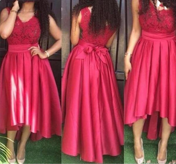 2019 new red high low bridesmaid dresses v neck sleeveless lace satin custom made plus size prom dresses sashes ribbon bows, White;pink
2019 new red high low bridesmaid dresses v neck sleeveless lace satin custom made plus size prom dresses sashes ribbon bows, White;pink