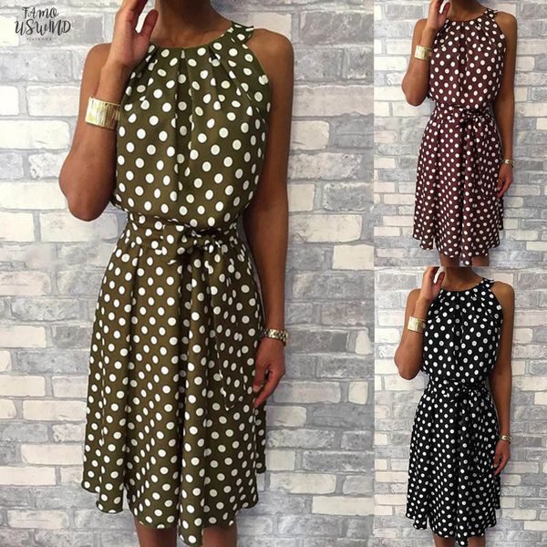 women halter dress summer fashion polka dot knee length dress sleeveless dresses off shoulder casual loose dress 2020, Black;gray
women halter dress summer fashion polka dot knee length dress sleeveless dresses off shoulder casual loose dress 2020, Black;gray