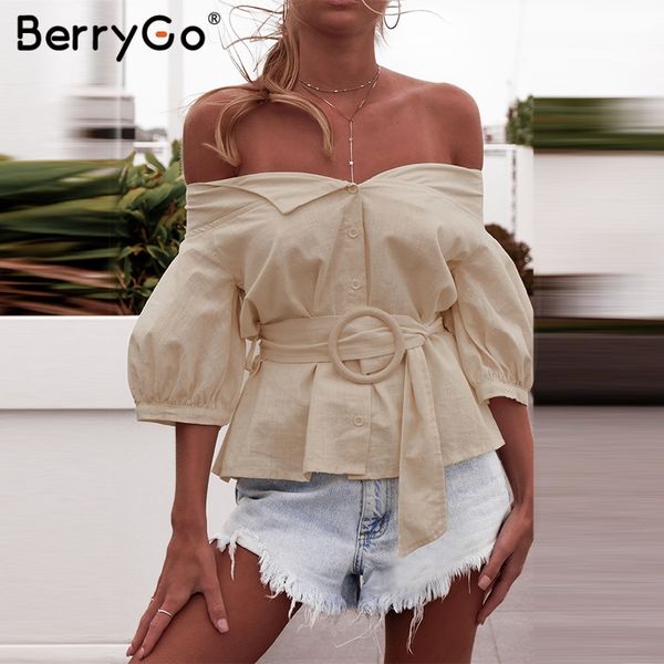 berryggo off shoulder blouse women shirt blouse buttons summer lantern sleeve sashes female casual vintage 2019 new, White
berryggo off shoulder blouse women shirt blouse buttons summer lantern sleeve sashes female casual vintage 2019 new, White
