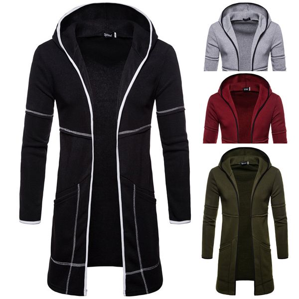 fashion men's hooded solid trench coat long sleeve outwear blouse jacket cardigan casual slim fit jogging homme jacket#s, Black;brown
fashion men's hooded solid trench coat long sleeve outwear blouse jacket cardigan casual slim fit jogging homme jacket#s, Black;brown