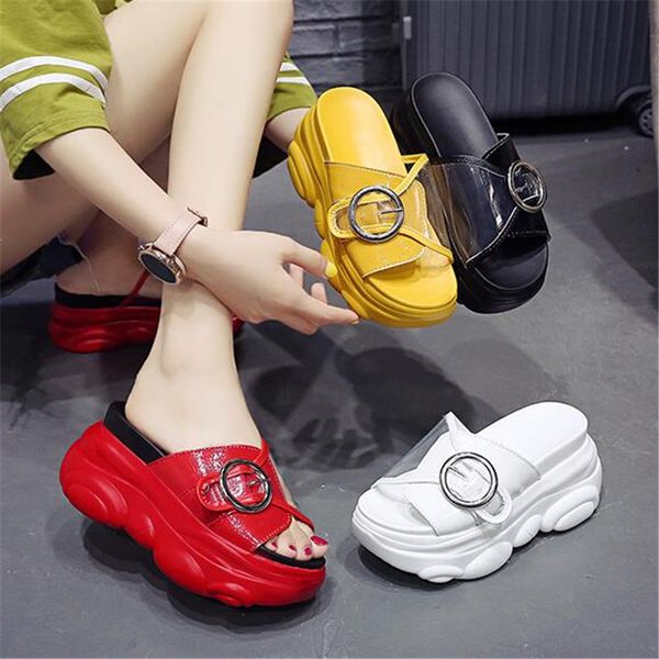 summer women's transparent pvc platform sandals fashion metal buckle female 9cm wedge slippers comfortable outdoor beach slides, Black
summer women's transparent pvc platform sandals fashion metal buckle female 9cm wedge slippers comfortable outdoor beach slides, Black