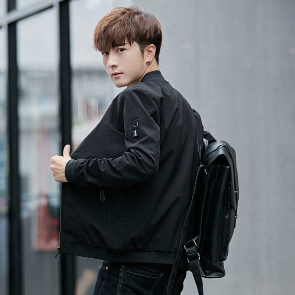 men's jacket autumn korean-style-casual handsome-style simple baseball uniform jacket, Black;brown
men's jacket autumn korean-style-casual handsome-style simple baseball uniform jacket, Black;brown