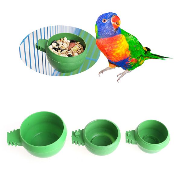 

1PC Parrot Food Water Bowl Feeder Mini Plastic Birds Pigeons Cage Sand Cup Feeding