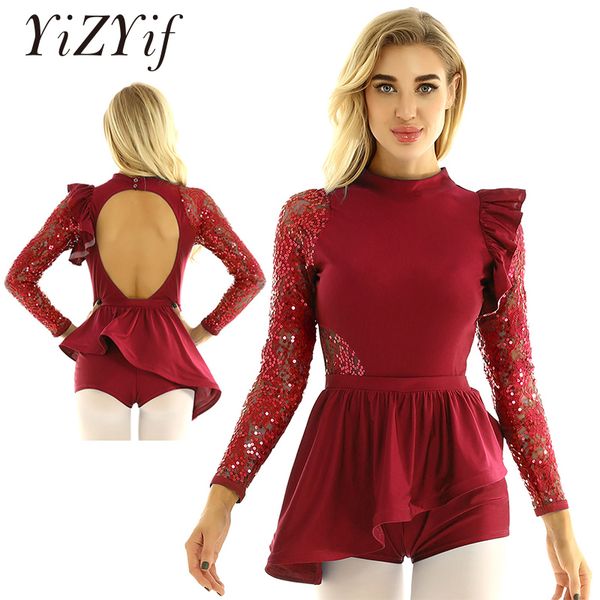 women ballet jazz dance costume mock neck sequin lace long sleeves open back leotard gymnastics bodysuit ballet dancewear women, Black;red
women ballet jazz dance costume mock neck sequin lace long sleeves open back leotard gymnastics bodysuit ballet dancewear women, Black;red