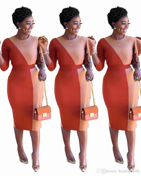 elegant evening formal dresses autumn two-colors panelled slim one side long sleeved crew neck bodycon dresses womens party dresses, White;black
elegant evening formal dresses autumn two-colors panelled slim one side long sleeved crew neck bodycon dresses womens party dresses, White;black