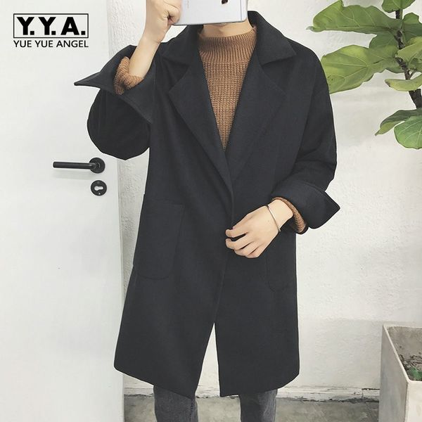 men's wool & blends winter warm oversized trench coat for men thick loose fit casaco masculino long jacket comfort casual outwear overc, Black
men's wool & blends winter warm oversized trench coat for men thick loose fit casaco masculino long jacket comfort casual outwear overc, Black