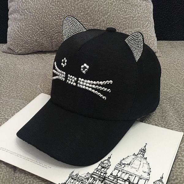 maxi new style cute cat rhinestone hat fashion hipster casual joker all-match baseball female cap adjustable and shiny for girls and women, Blue;gray
maxi new style cute cat rhinestone hat fashion hipster casual joker all-match baseball female cap adjustable and shiny for girls and women, Blue;gray