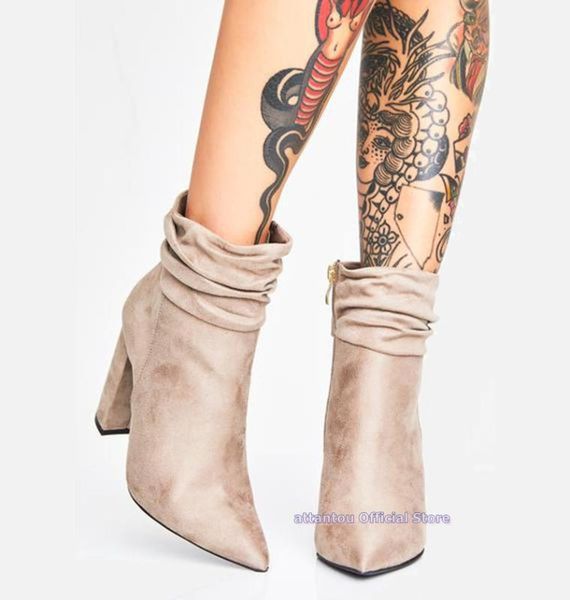 pointed toe sock boots women block chunky high heeled autumn winter ankle boots, Black
pointed toe sock boots women block chunky high heeled autumn winter ankle boots, Black