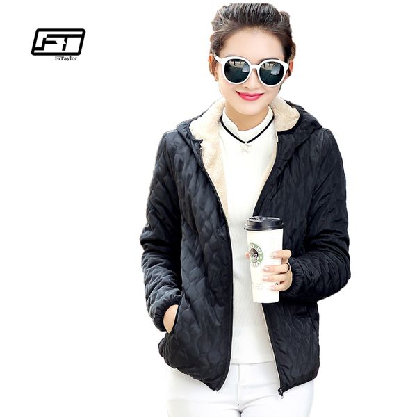 fitaylor new spring autumn women jacket casual cotton hooded coats plus size parka slim abrigos lattice parkas quilted overcoat, Black
fitaylor new spring autumn women jacket casual cotton hooded coats plus size parka slim abrigos lattice parkas quilted overcoat, Black