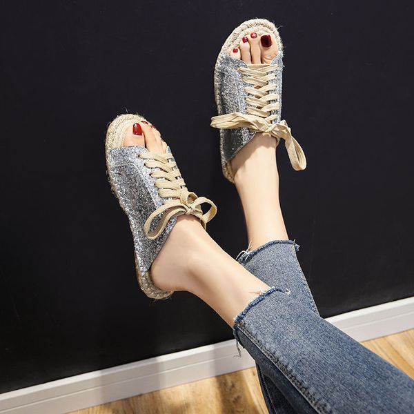 wearing slippers female summer 2020 new wild fashion cool women's shoes flat shoes casual lace-up straw fisherman, Black
wearing slippers female summer 2020 new wild fashion cool women's shoes flat shoes casual lace-up straw fisherman, Black