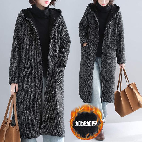 2019 fashion autumn winter women's woolen coats hooded casual single-breasted jackets female long windbreaker overcoats x157, Black
2019 fashion autumn winter women's woolen coats hooded casual single-breasted jackets female long windbreaker overcoats x157, Black