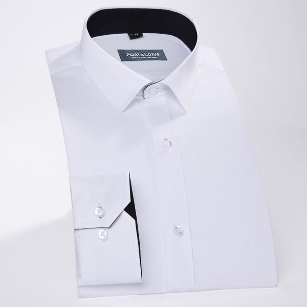 port& men dress shirts 100 cotton long sleeve wholesale turn down collar mens clothing, White;black
port& men dress shirts 100 cotton long sleeve wholesale turn down collar mens clothing, White;black