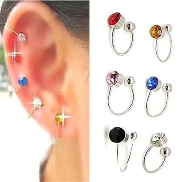 2pcs clip on u body crystal rhinestone earring nose lip ring ear cuff stud in stainless steel silver
2pcs clip on u body crystal rhinestone earring nose lip ring ear cuff stud in stainless steel silver