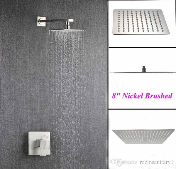 new wall mounted 8"nickel brushed rainfall shower faucet single handle mixer tap
new wall mounted 8"nickel brushed rainfall shower faucet single handle mixer tap