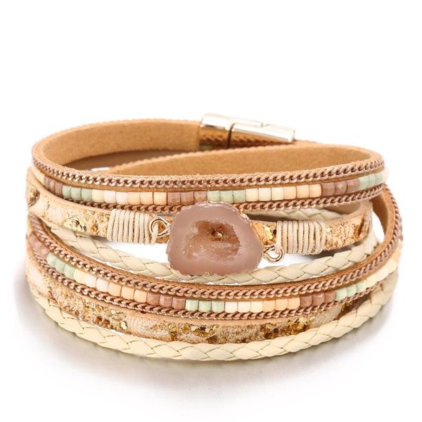 european and american pink cluster crystal multi-layer artificial leather bracelet creative retro magnetic buckle bracelet, Golden;silver
european and american pink cluster crystal multi-layer artificial leather bracelet creative retro magnetic buckle bracelet, Golden;silver