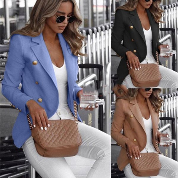 2020 new designer blazer women's double breasted buttons slim fitting gorgeous blue khaki blazer jacket, White;black
2020 new designer blazer women's double breasted buttons slim fitting gorgeous blue khaki blazer jacket, White;black