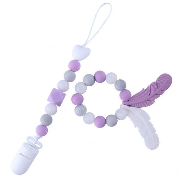 baby silicone bead pacifier chain clips+feather teether bracelets 2pcs/set chew beads teething infant nipple clip baby pacifier chain
baby silicone bead pacifier chain clips+feather teether bracelets 2pcs/set chew beads teething infant nipple clip baby pacifier chain