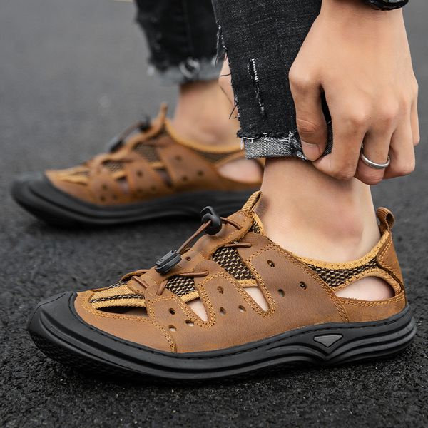 fashion men's sandals summer genuine leather men beach sandals outdoor comfortable men gladiator design mens style shoes, Black
fashion men's sandals summer genuine leather men beach sandals outdoor comfortable men gladiator design mens style shoes, Black