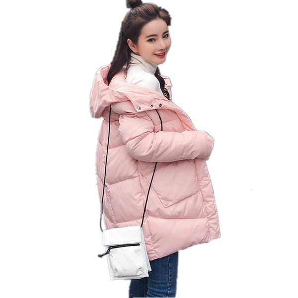 

new winter jacket women parka loose hooded warm down cotton coat femme long sleeve thick winter coat women casaco feminino q1813, Tan;black