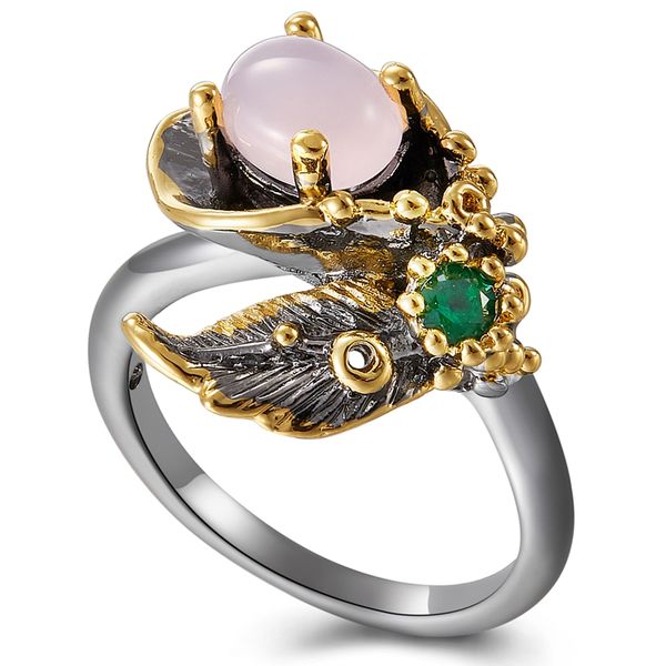 oval pink stone leaf ring black nickle gold 2tone plated vintage jewellery for cocktail party jewelry rings for women, Golden;silver
oval pink stone leaf ring black nickle gold 2tone plated vintage jewellery for cocktail party jewelry rings for women, Golden;silver