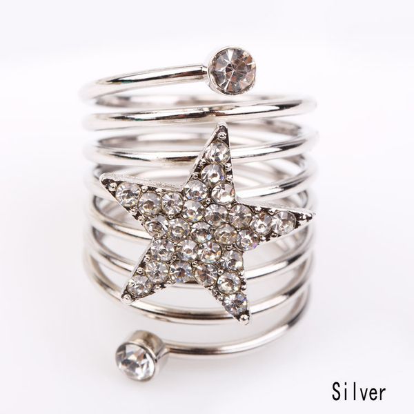 fashion women personality pentagram female ring silver zinc alloy multilayers star and letter charming jewelry accessories, Golden;silver 
fashion women personality pentagram female ring silver zinc alloy multilayers star and letter charming jewelry accessories, Golden;silver