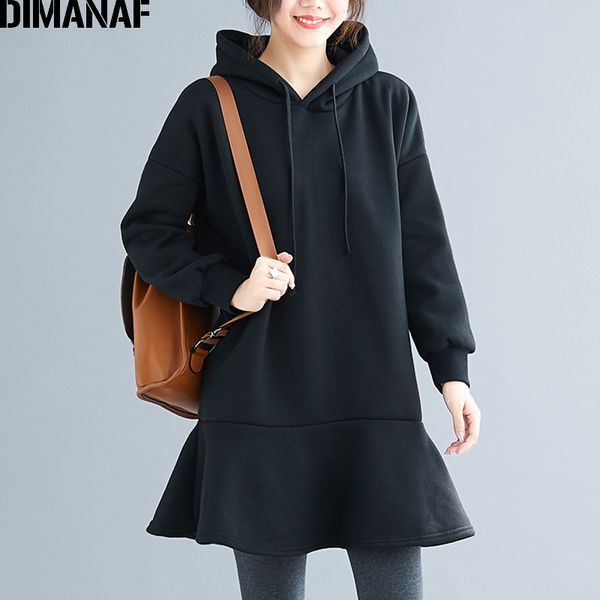 dimanaf autumn winter plus size women hoodies sweatshirts female pullover hooded cotton thicken flocking loose solid black
dimanaf autumn winter plus size women hoodies sweatshirts female pullover hooded cotton thicken flocking loose solid black