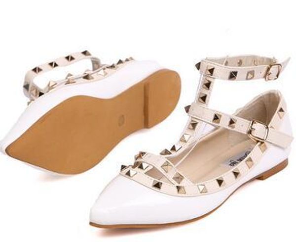 new rivet pointed toe women color block patent leather gladiator flats stud women ballet flat shoes brand flats, Black
new rivet pointed toe women color block patent leather gladiator flats stud women ballet flat shoes brand flats, Black