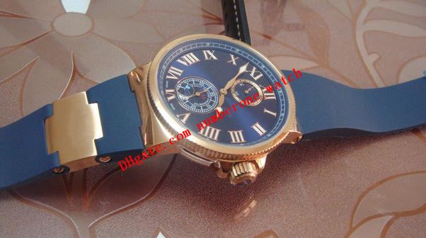 luxury watch marine chronometer blue dial 18kt rose gold rubber strap automatic fashion men's watches wristwatch, Slivery;brown
luxury watch marine chronometer blue dial 18kt rose gold rubber strap automatic fashion men's watches wristwatch, Slivery;brown