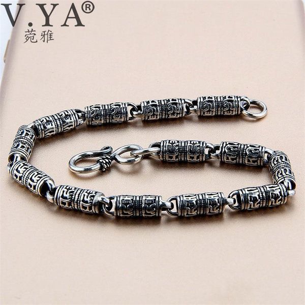 v.ya black thai silver devanagari bracelet men's six words mantra bracelet lucky security bracelet 925 sterling silver jewelry, Golden;silver
v.ya black thai silver devanagari bracelet men's six words mantra bracelet lucky security bracelet 925 sterling silver jewelry, Golden;silver