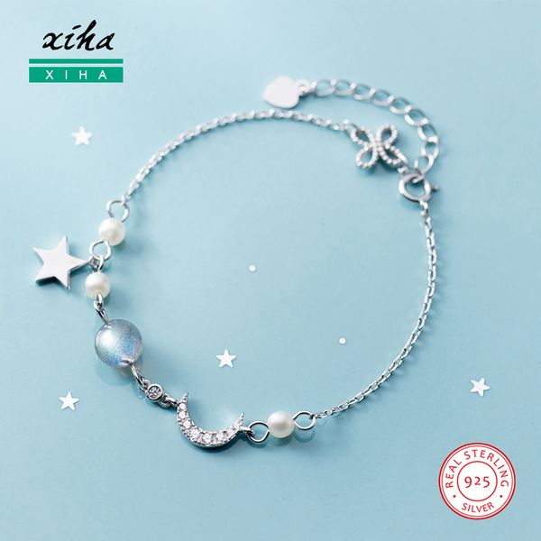 real 925 sterling silver bracelets with charms crescent moon and star moonstone crystal cz zircon bracelet for women girls kids, Golden;silver
real 925 sterling silver bracelets with charms crescent moon and star moonstone crystal cz zircon bracelet for women girls kids, Golden;silver