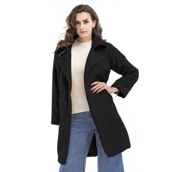 female long outwear coats 2019 autumn and winter new women's plush long-sleeved long casual thick warm coat, Black
female long outwear coats 2019 autumn and winter new women's plush long-sleeved long casual thick warm coat, Black