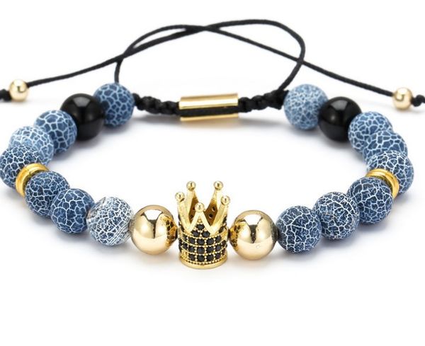 8mm gh42 micro pave cz zircon cubic zirconia elastic adjusted charm nature weathering agate bead crown charm bracelet, Black
8mm gh42 micro pave cz zircon cubic zirconia elastic adjusted charm nature weathering agate bead crown charm bracelet, Black